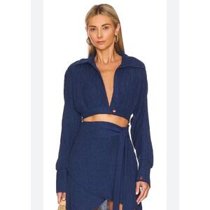Savannah Morrow Claudia Blouse | Bamboo Blend | Midnight‎ Blue | NWT